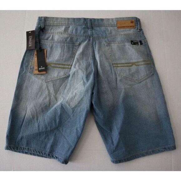 Buffalo David Bitton Men’s Sz 34 Light Blue Evan-X Denim Jean Shorts - Picture 2 of 8